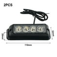 thumbnail image 6 of Fule 2pcs Amber 4 LED Car Warning Light Flashing Lamp Emergency Beacon Light Bar Hazard Strobe Light Waterproof Light Signal Light, 6 of 10
