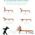 thumbnail image 4 of TYUIOP Patio Chaise Lounge Chair, Portable Outdoor Folding Recliner for Lawn, w/ 8 Positions, Handles, 300lb Capacity - Orange, 4 of 8