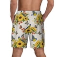 thumbnail image 4 of Balery Bird Sunflowers Mens Swim Trunks Swim Shorts for Men Quick Dry Inseam Beach Shorts with Compression Liner Pocket-Large, 4 of 9