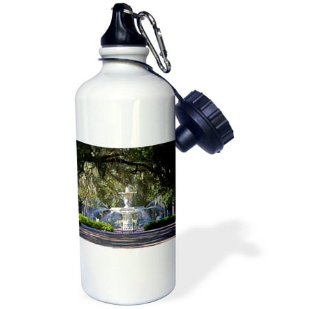 3dRose Water fountain, Forsyth Park, Savannah, Georgia - US11 DFR0070 - David R. Frazier, Sports Water Bottle, 21oz