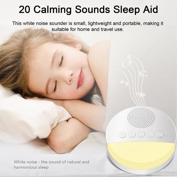 Baby White Noise Machine with Night Light Timer USB Rechargeable 20 Soothing Sounds Baby Sleep Sound White