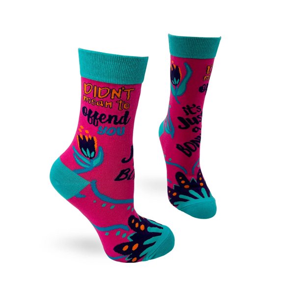 Fabdaz Didn't Mean to Offend You it's Just a Bonus Crazy Socks for Women