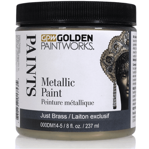 Golden Paintworks Metallic Paint, 8 ounce jar, Just Brass (DM14-5)