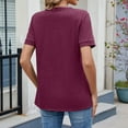thumbnail image 5 of Short Sleeve Shirts for Women, Basic Pack of Summer Short Sleeve Casual T Shirt Tops, Red XL, 5 of 9