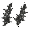 thumbnail image 2 of 1 Pair Lace Flower Applique Edging Fabric Ribbon Decal Vintage Embroidered Black, 2 of 9