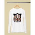 thumbnail image 3 of Candy Corn Skeleton Ribcage Halloween Graphic - Men's Long Sleeve, 3 of 4