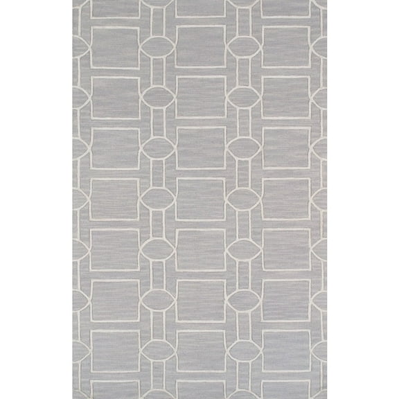 Pasargad Home Transitional 4' x 6' Hand-Tufted Varicose Silk and Wool Silver/Beige Rug - All Ages, Indoors