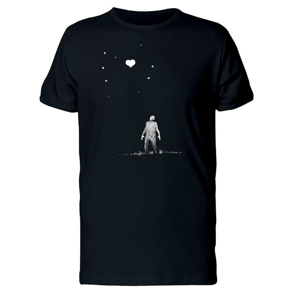 Moon With Heart Shape Tee Men's -Image by Shutterstock