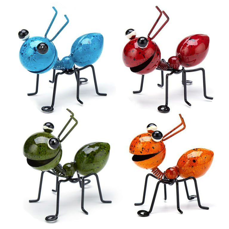 YHDSN Metal Craft Ant Garden Decor Ant Yard Wall Decor Fence Hanging Wall  Art Colorful Sculpture Decoration for Lawn Indoor and Outdoor Colorful and  Loving Insects 