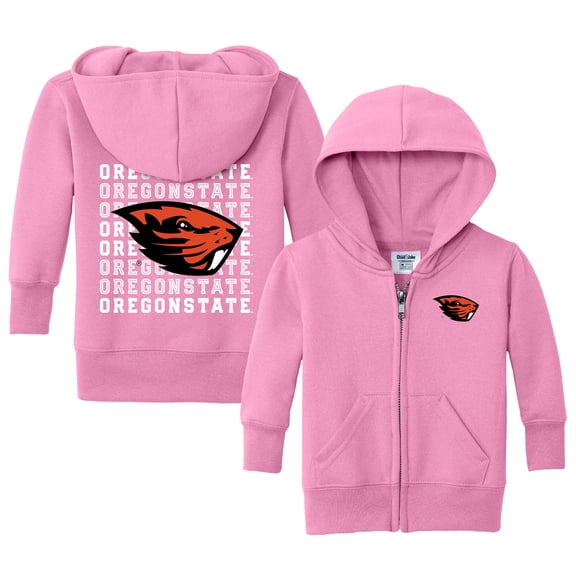Infant Chad & Jake Pink Oregon State Beavers Retro Full-Zip Hoodie