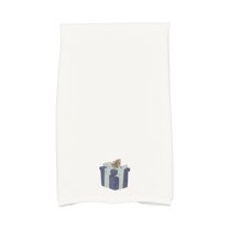 Gift Wrapped 16 x 25 Inch Navy Blue Holiday Print Kitchen Towel