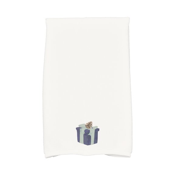Gift Wrapped 16 x 25 Inch Navy Blue Holiday Print Kitchen Towel