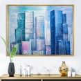 thumbnail image 2 of Abstract Style Cityscape Panorama Skyscrapers I 32 in x 16 in Framed Painting Canvas Art Print, by Designart, 2 of 5