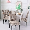 thumbnail image 3 of 6 Pcs/Set Soft Stretchable Dining Chair Covers with Printed Floral Patterns,Spandex Banquet Chair Seat Protector Slipcovers for Holiday Home Party, Hotel, Wedding Ceremony (Style 27), 3 of 6