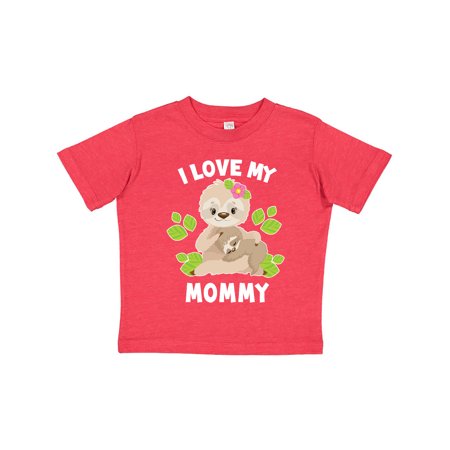 

Inktastic Cute Sloth I Love My Mommy with Green Leaves Gift Toddler Boy or Toddler Girl T-Shirt