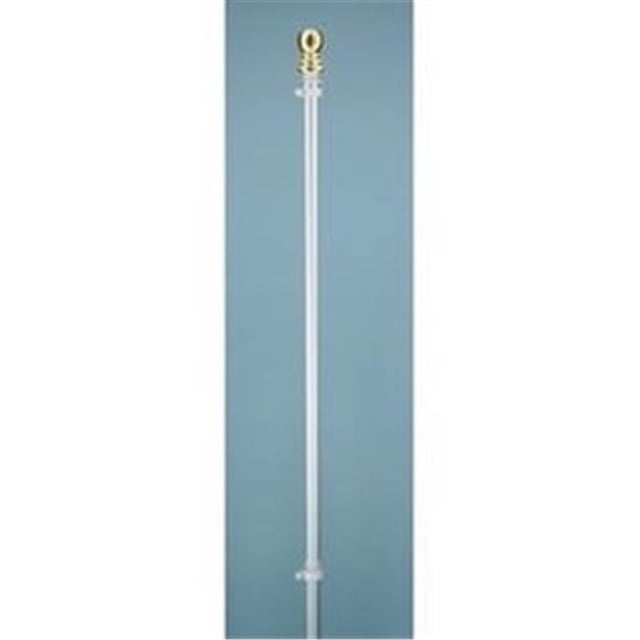 6 ft. 2 Piece Silver Spinning Flagpole with Ball