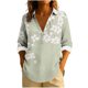 thumbnail image 2 of Uootdi Boho Long Sleeve Shirts for Women V Neck Button Down T Shirts Casual Loose Fit Floral Print Basic Tops Tees Blouses Gift, 2 of 6