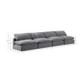 thumbnail image 3 of Meridian Furniture Comfy Grey Velvet 4-Pc. Modular Sofa, 3 of 10