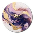 thumbnail image 4 of Designart "Strokes in Purple and Gold I" Fractals Oversized Wall Clock, 4 of 5