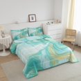 thumbnail image 3 of Abstract Marble Art Bedding Set Green Golden Marble Twin Down Comforter For Women Men,Gradient Marbling Comforter Sets Modern Simple Stone Grain Watercolor Bed Set, 3 of 7