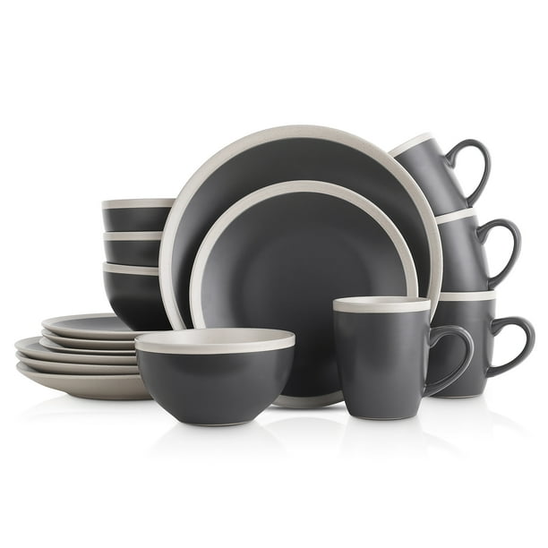 Stone Lain Serenity 16Piece Stoneware Round Dinnerware, Service for 4