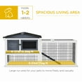 thumbnail image 4 of PawHut Wooden Rabbit Hutch w/ Ramp Openable Roof Pull-out Tray, Dark Grey, 4 of 10