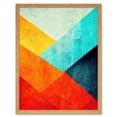 thumbnail image 1 of Striking Modern Abstract Bright Bold Colour Blocks Painting Art Print Framed Poster Wall Decor 12x16 inch, 1 of 5