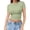 Light Green, variant on MEICHEN Women's Crop T Shirt Girls Pullover Top Women's Thin Round Neck Fashion Short Sleeves Summer Clothing Fall Fashion Essentials