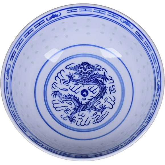 Ceramic Ramen Noodle Bowls, Blue and White Porcelain Chinese Retro Dessert, Soup, Cereal, Rice, Udon, Asian Noodles Bowl,4in,2PCS