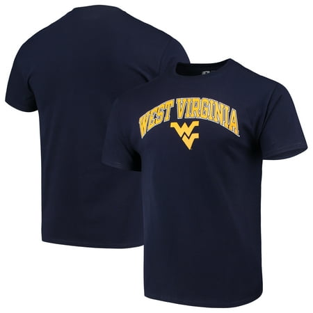 Men's Russell Navy West Virginia Mountaineers Crew Core Print (Best Virginia T Shirt)