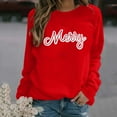 thumbnail image 4 of Timegard Christmas Long Sleeve Tops for Women Sweatshirts Print Loose Lightweight Solid Color Pullover Tops, 4 of 8