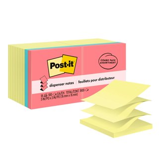 POST-IT® NOTES, 3 x 3, CANARY YELLOW, 12 PADS/PACK