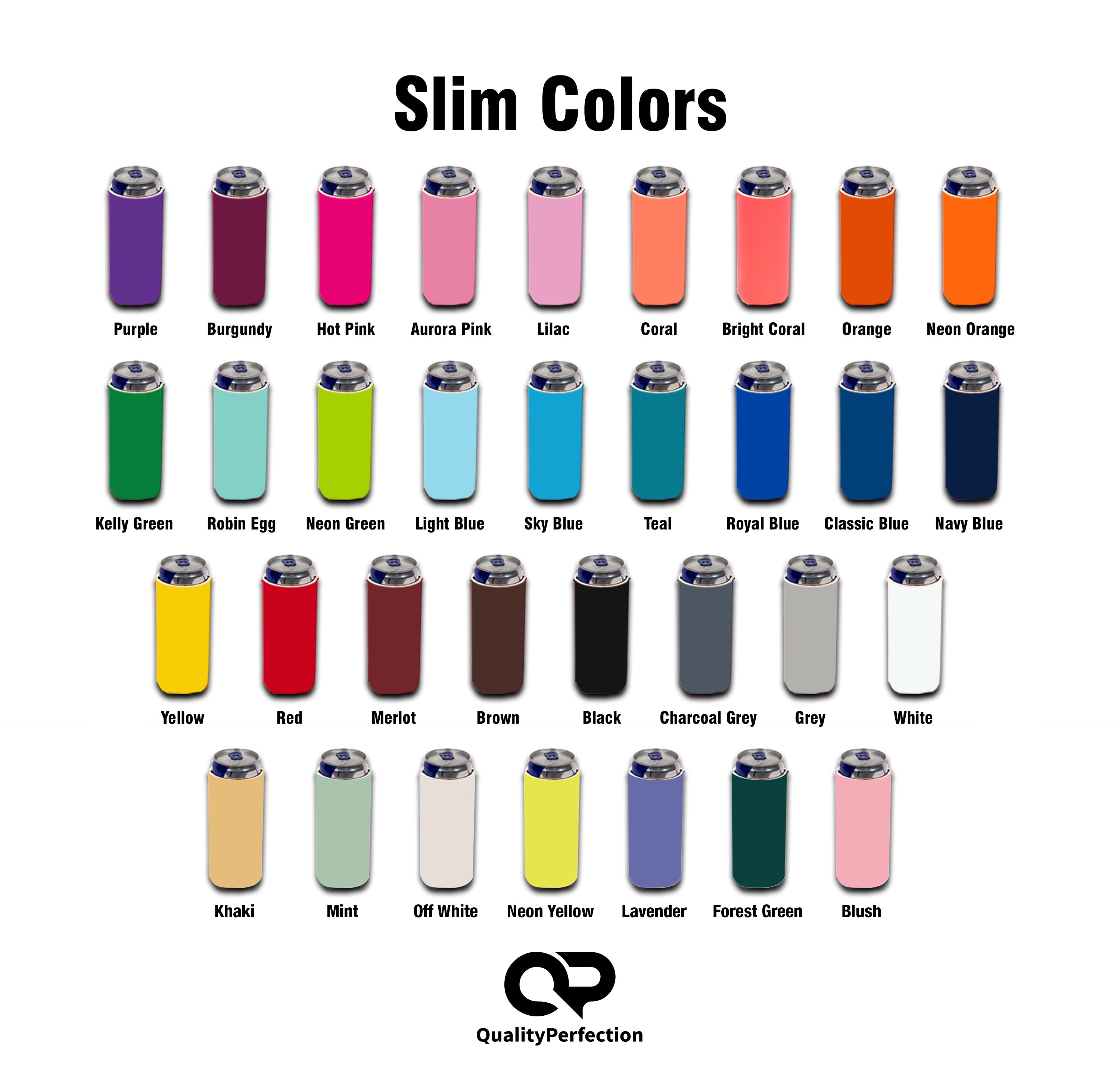 QualityPerfection 50 Slim Can Cooler 12oz Skinny Coolie 50 / Light Pastel Green