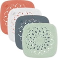 thumbnail image 1 of Filtro de pelo de silicona, 4 piezas de filtro de fregadero de silicona, filtro protector de drenaje para agujeros de drenaje, protectores de pelo de ducha, para baño, bañera y cocina Rojo Verde, 1 of 5
