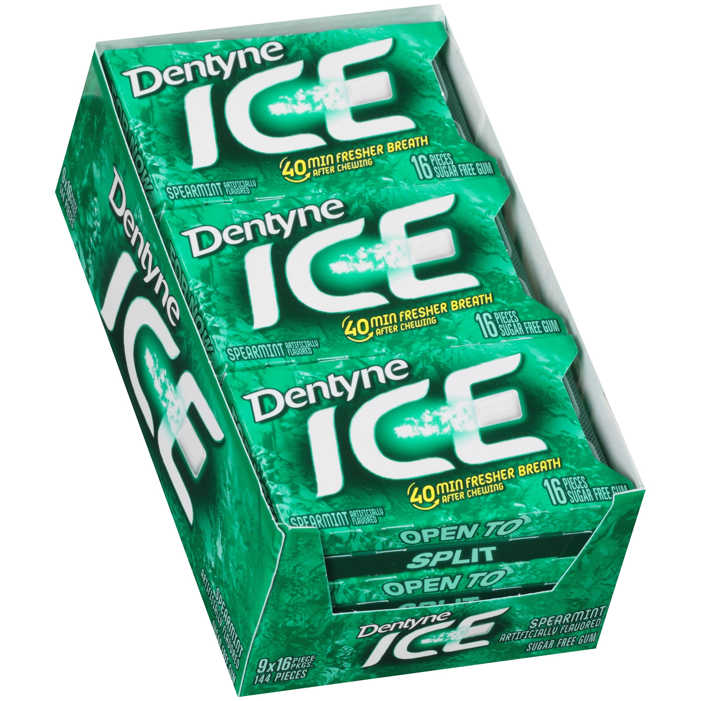 Dentyne Ice Spearmint, 16 Count (Pack of 9)