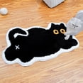 thumbnail image 1 of Alfombra de baño con diseño de gato negro para bañera, baño, dormitorio, dormitorio, alfombrillas de baño para mujer, antideslizante, decoración de baño, 32 x 20 pulgadas, 1 of 5