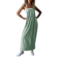 thumbnail image 2 of TrendOFT Combinaisons pour Femmes Décontractées Été Mode Ample Tendance Col Carré Sans Manches Combinaisons une Pièce Vert G, 2 of 5