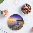thumbnail image 4 of FMSHPON Ocean Waves Sunrise Sandy Beach Pattern Set of 8 Round Coaster for Drinks, Absorbent Ceramic Stone Coasters Cup Mat with Cork Base for Home Kitchen Room Coffee Table Bar Decor, 4 of 5