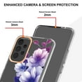 thumbnail image 4 of SaniMore for Samsung Galaxy A53 5G Case, Flexible TPU Magnetic Cover Support Wireless Charging Slim Flower Grass Pattern Shockproof Protective Shell for Ladies Women Girls, Purple Flowers, 4 of 9