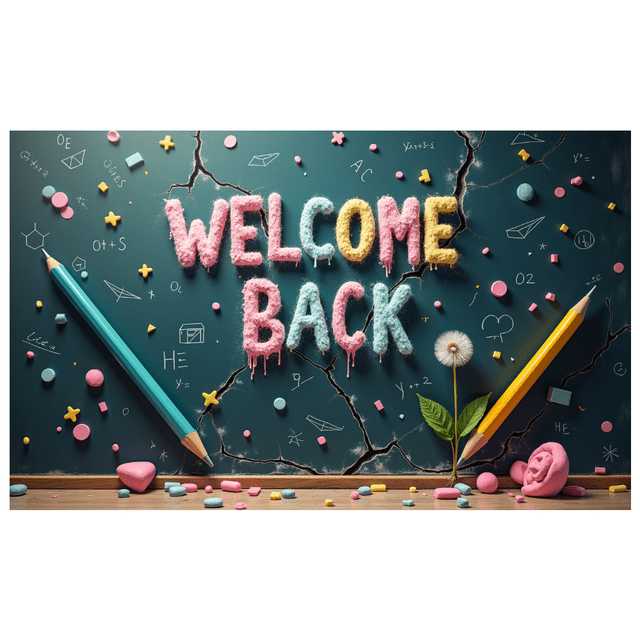 3D Style Welcome Back Banner Party Background Decorations for Reunion Events Celebration Photo Shoots Festival Openings