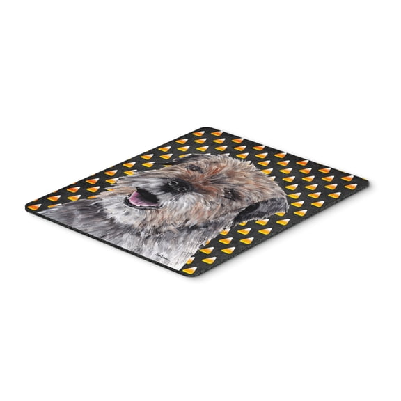 "Border Terrier  Candy Corn Halloween Mouse Pad Hot Pad or Trivet"