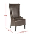 thumbnail image 5 of SAFAVIEH Becall Transitional PU Solid Dining Parsons Chair, Antique Brown, 5 of 15