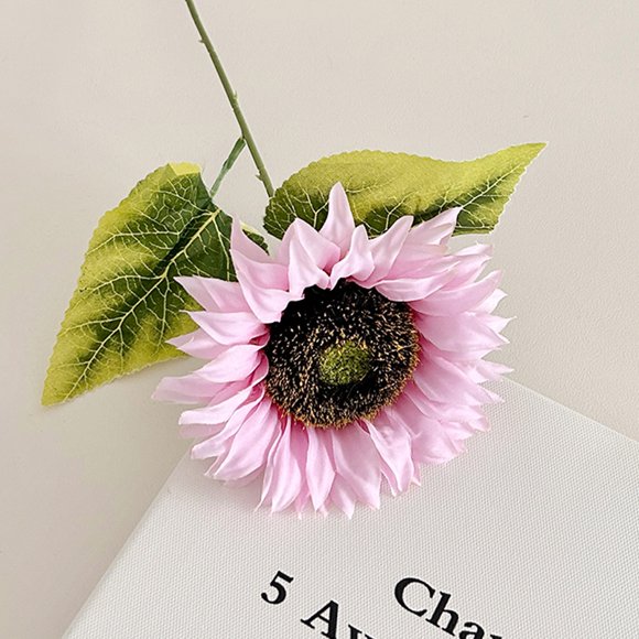 Firefly Hope 10-Pack Lifelike Silk-Touch Fake Sunflowers with Stems, Versatile Artificial Flowers for Bridal Bouquets, Wedding Centerpieces, Home Decor & DIY Crafts, Pink