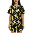 thumbnail image 1 of Fotbe Banana Conjunto de Pijama Estampado para Mujer, 2 Piezas, Ropa de Dormir con Camiseta de Manga Corta y Shorts Suaves-4X-Large, 1 of 6