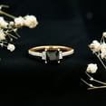 thumbnail image 6 of Princess Cut Lab Grown Black Diamond Solitaire Ring with Diamond (AAAA Quality), 10K Yellow Gold, US 5.50, 6 of 9
