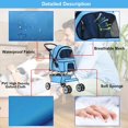 thumbnail image 2 of BestPet Pet Stroller Cat Dog Cage Stroller Travel Folding Carrier, Blue, 2 of 7