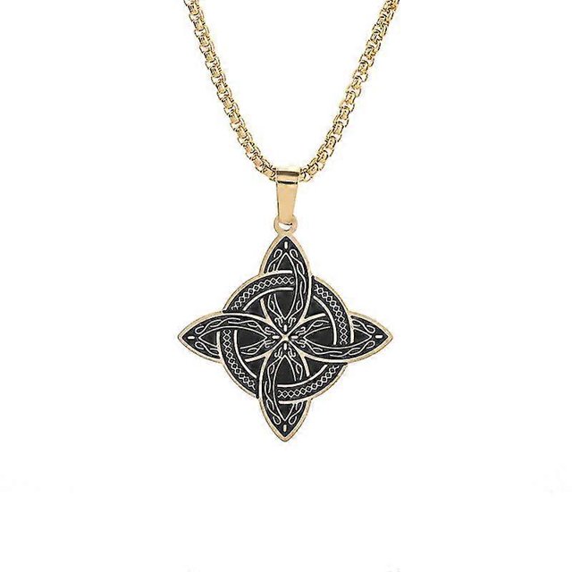 Collar con amuleto Yashi de acero inoxidable colgante de runa Anubis y ojo de Horus 3 cm x 2 cm cadena 55 cm