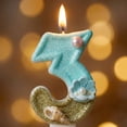 thumbnail image 4 of Goleeg Bougies d'Anniversaire Numéro 3, Bougie Coquille Faite à la Main pour Dessus de Gâteau, Décoration de Fête d'Anniversaire à Thème Plage, 4 of 6