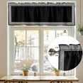 thumbnail image 7 of Black White Valances for Windows, 42 x 18in, Geometric Greek Key Bordered Abstract Art Rod Pocket Kitchen Valance Curtain Light Filtering Window Treatments for Living Room Bedroom, 1 Panel, 7 of 7