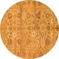 thumbnail image 1 of Ahgly Company Indoor Round Abstract Orange Modern Area Rugs, 3' Round, 1 of 4